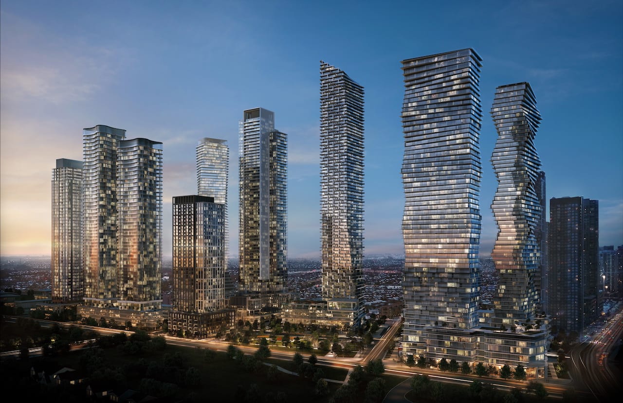 M-city condos aerial view north