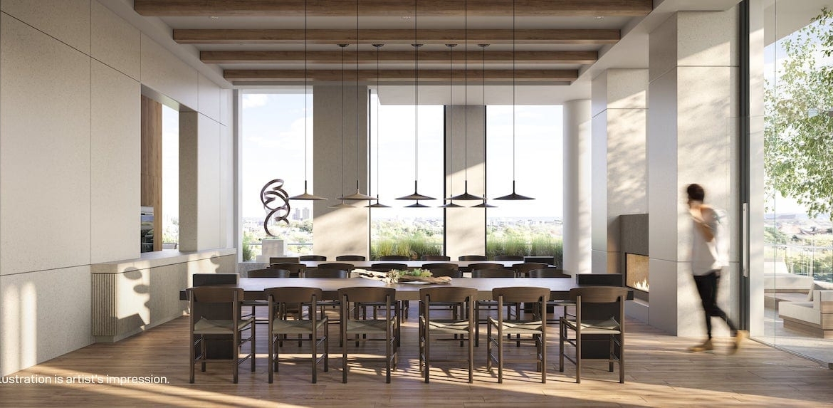 Rendering of M5 M-City Condos interior dining area