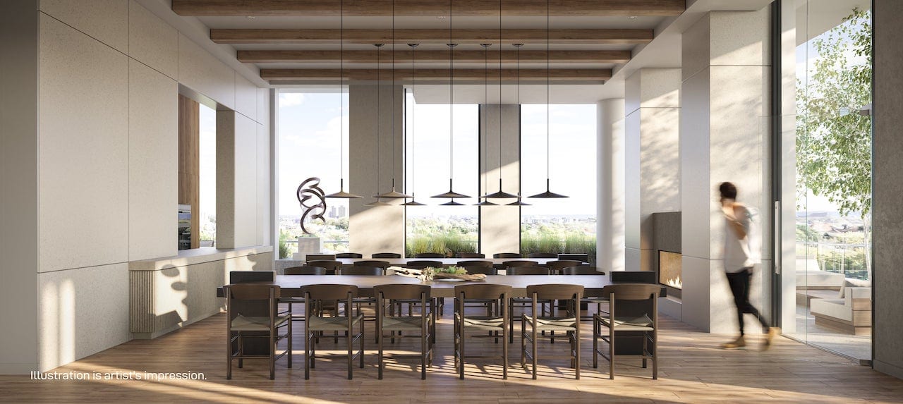 Rendering of M5 M-City Condos interior dining area