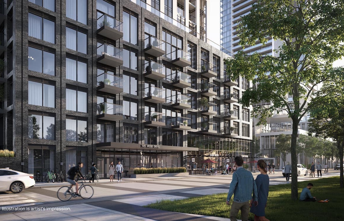 Rendering of M5 M-City Condos exterior street level view