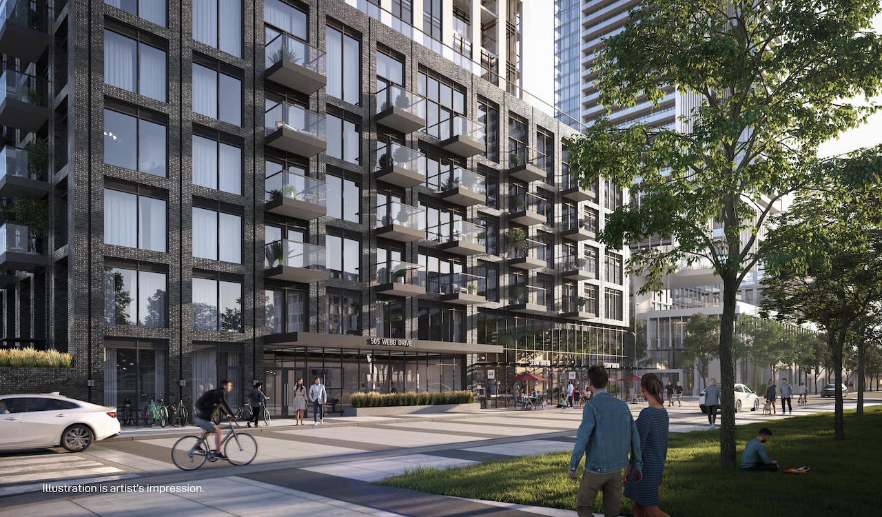 Rendering of M5 M-City Condos exterior street level view