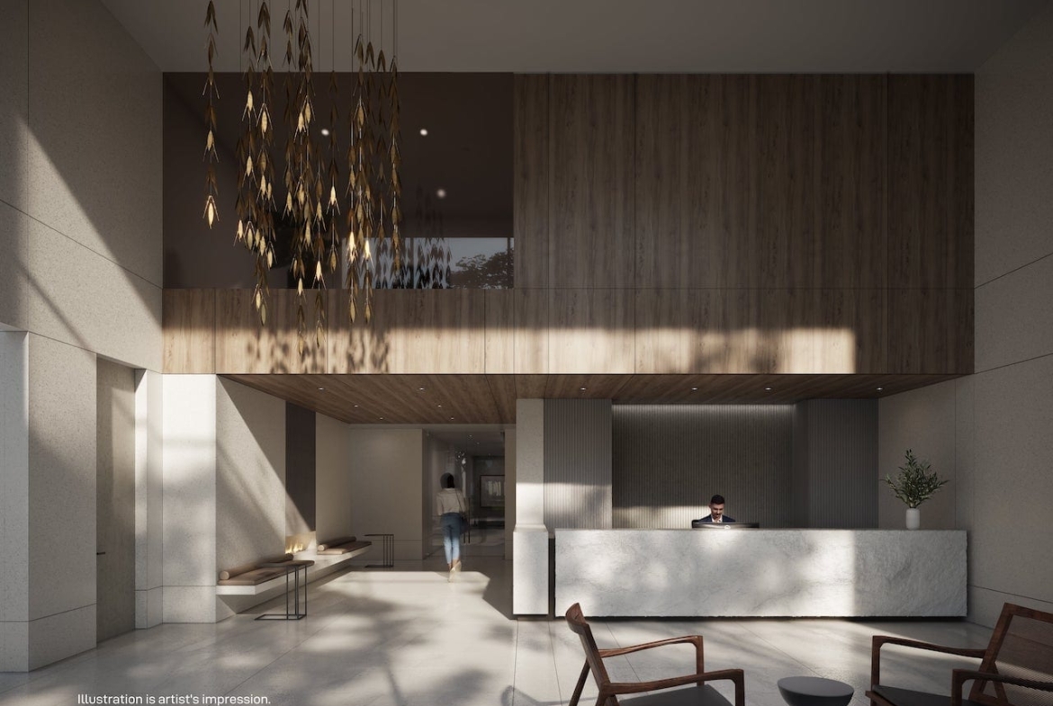 Rendering of M5 M-City Condos interior lobby