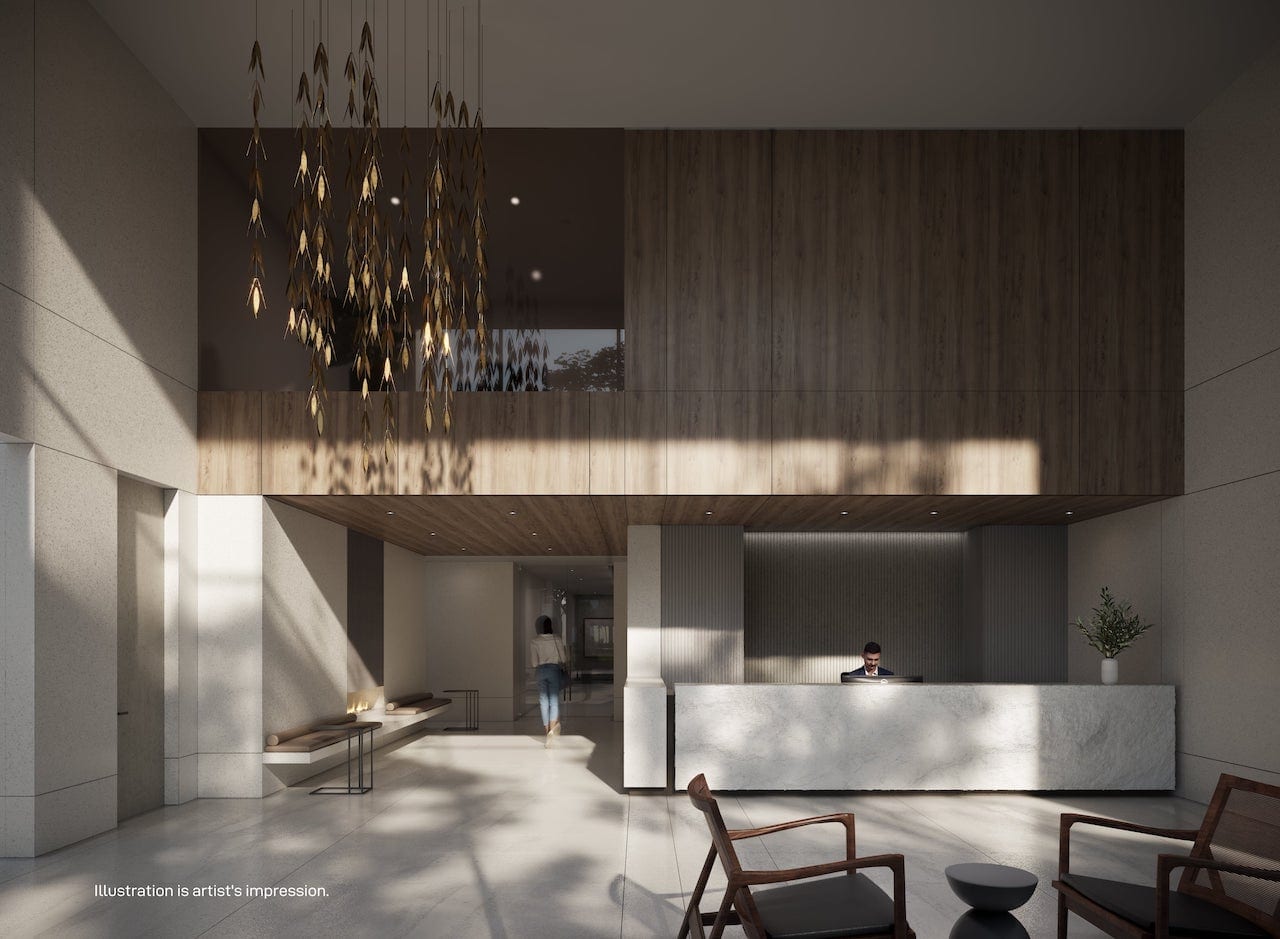 Rendering of M5 M-City Condos interior lobby
