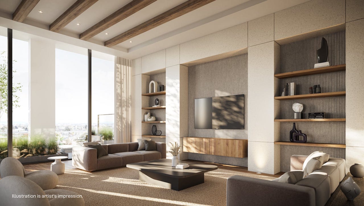 Rendering of M5 M-City Condos interior lounge