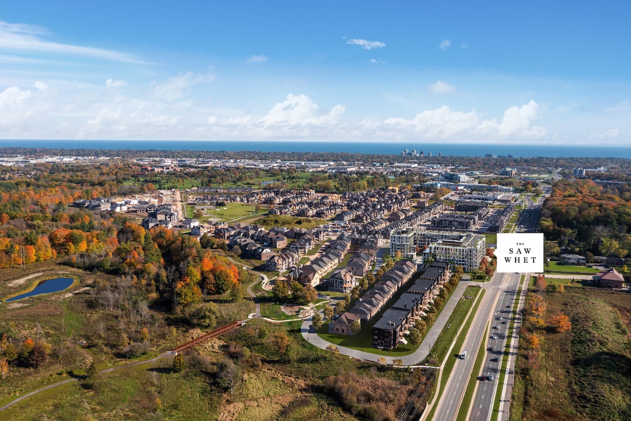 Rendering of The Saw Whet Condos aerial view