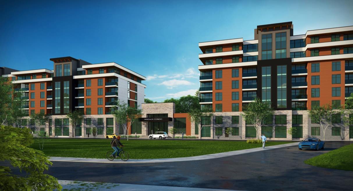 Rendering of Wasaga Luxury Condos exterior entrance
