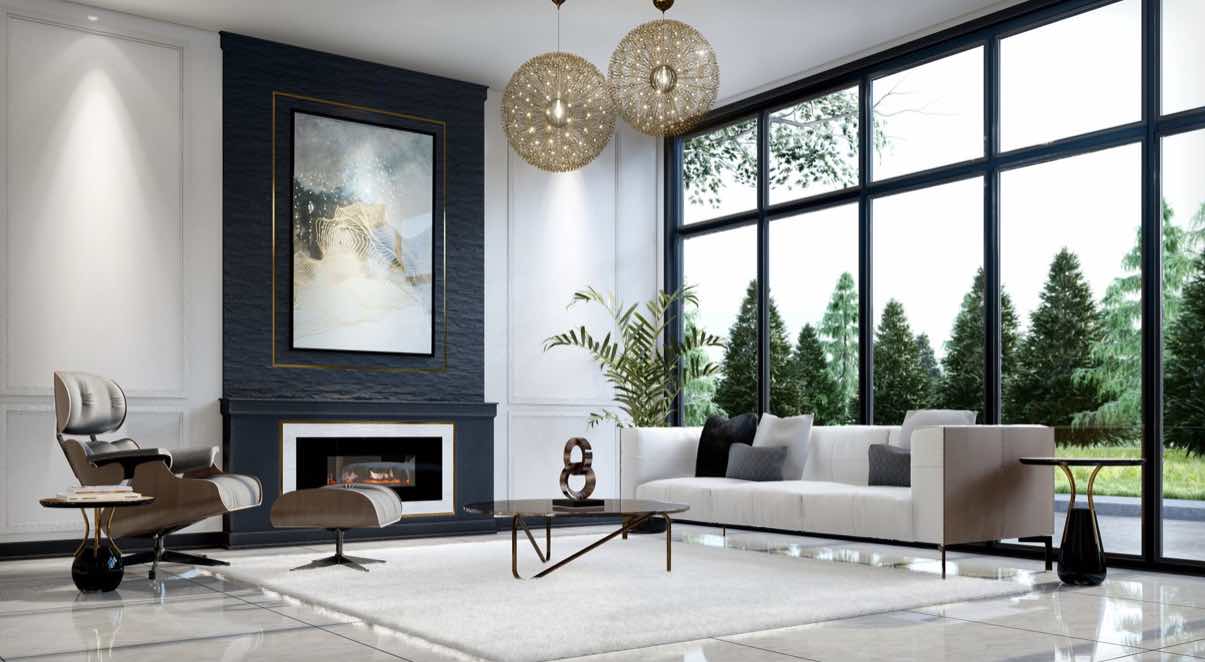 Rendering of Wasaga Luxury Condos interior lobby lounge