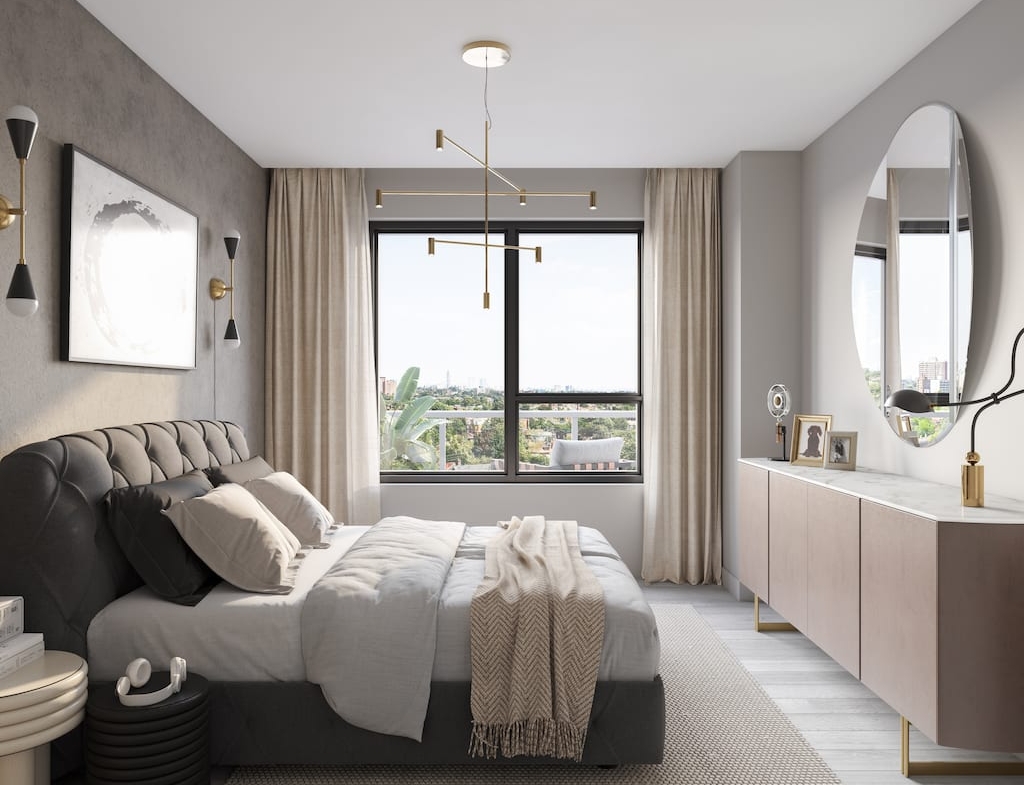 Rendering of Anthem Condos Tower 4 suite interior bedroom