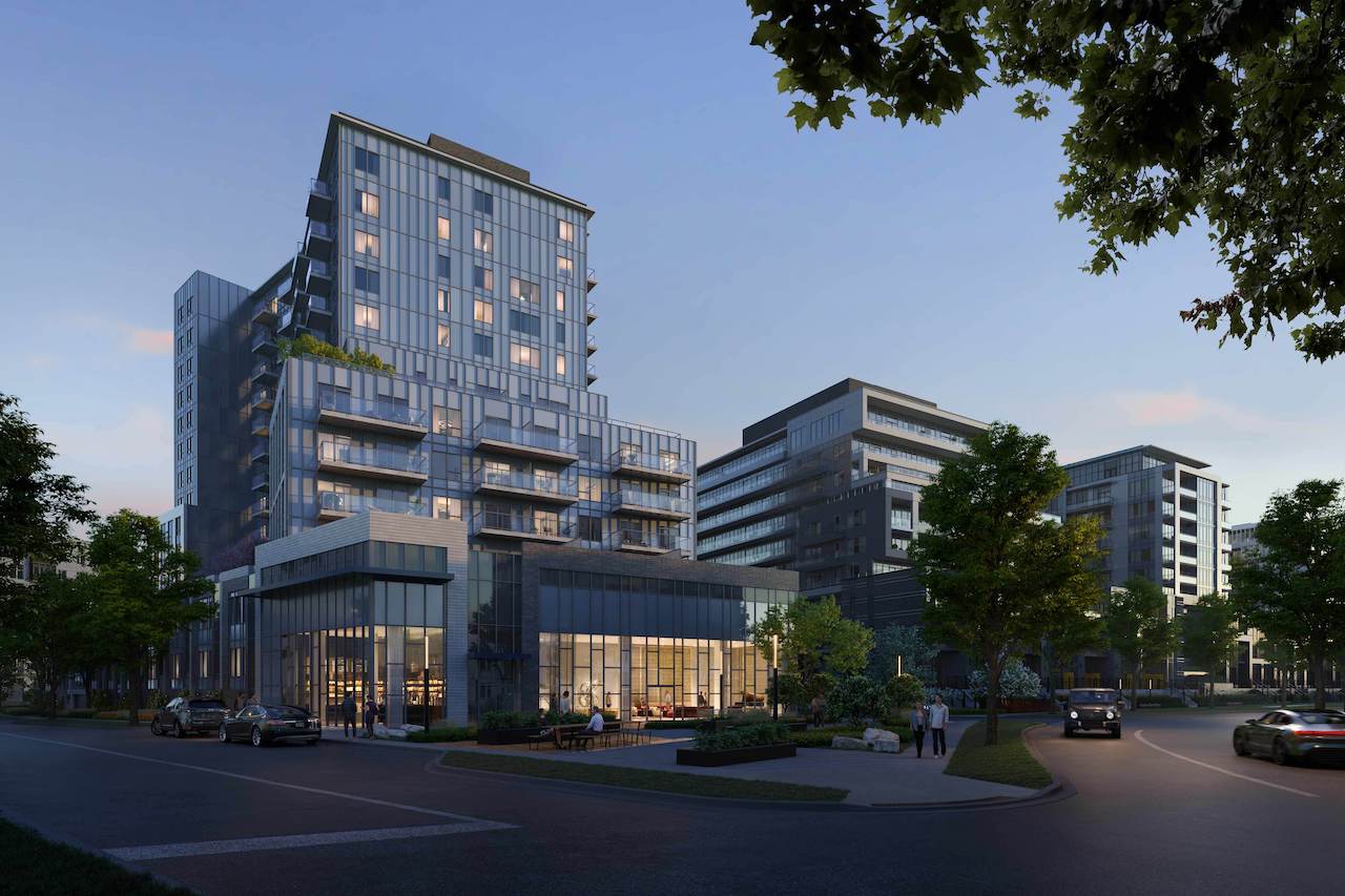 Rendering of Anthem Condos Tower 4 exterior view from Cross and Neeve