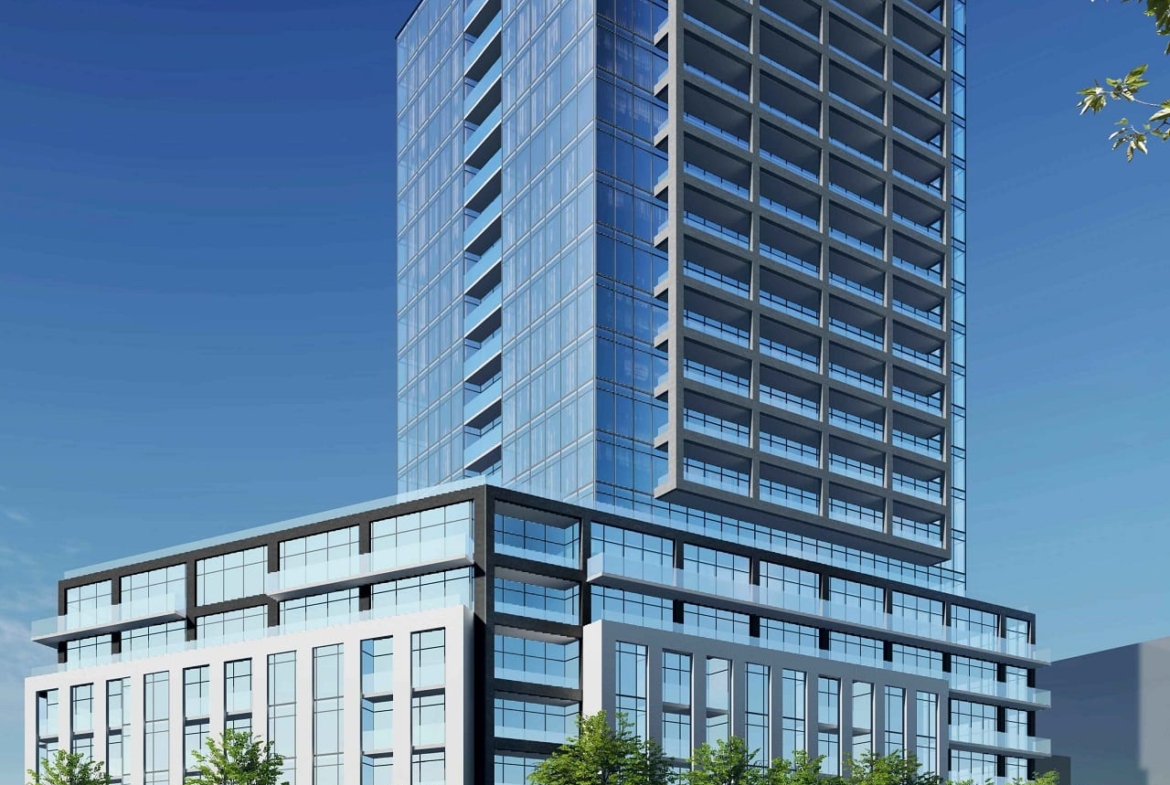 Rendering of 2800 Kingston Condos exterior tall tower