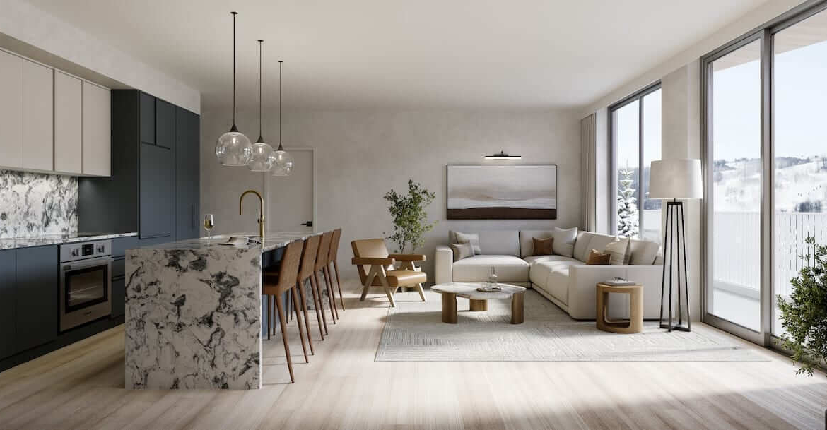 Rendering of Freed Blue Mountain large suite interior
