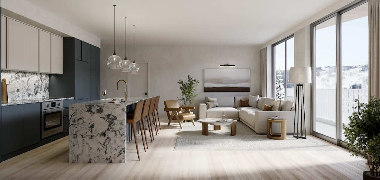 Rendering of Freed Blue Mountain large suite interior
