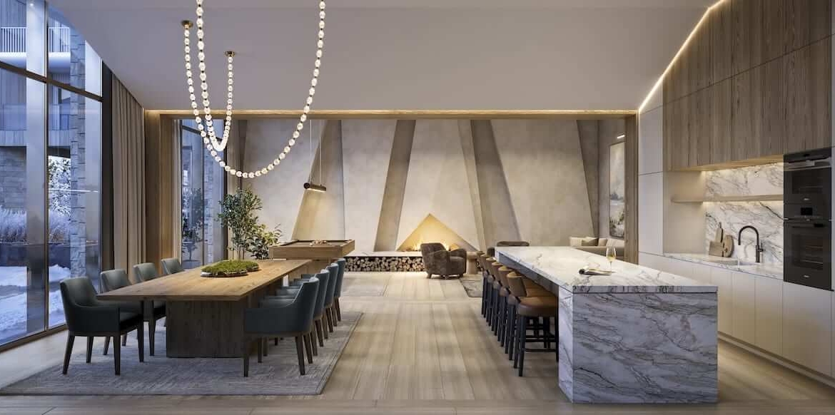 Rendering of Freed Blue Mountain Residences party room