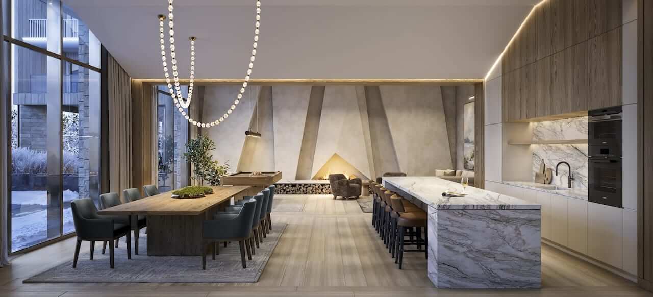 Rendering of Freed Blue Mountain Residences party room