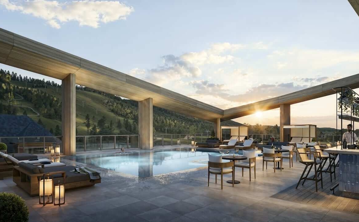 Rendering of Freed Blue Mountain exterior pool