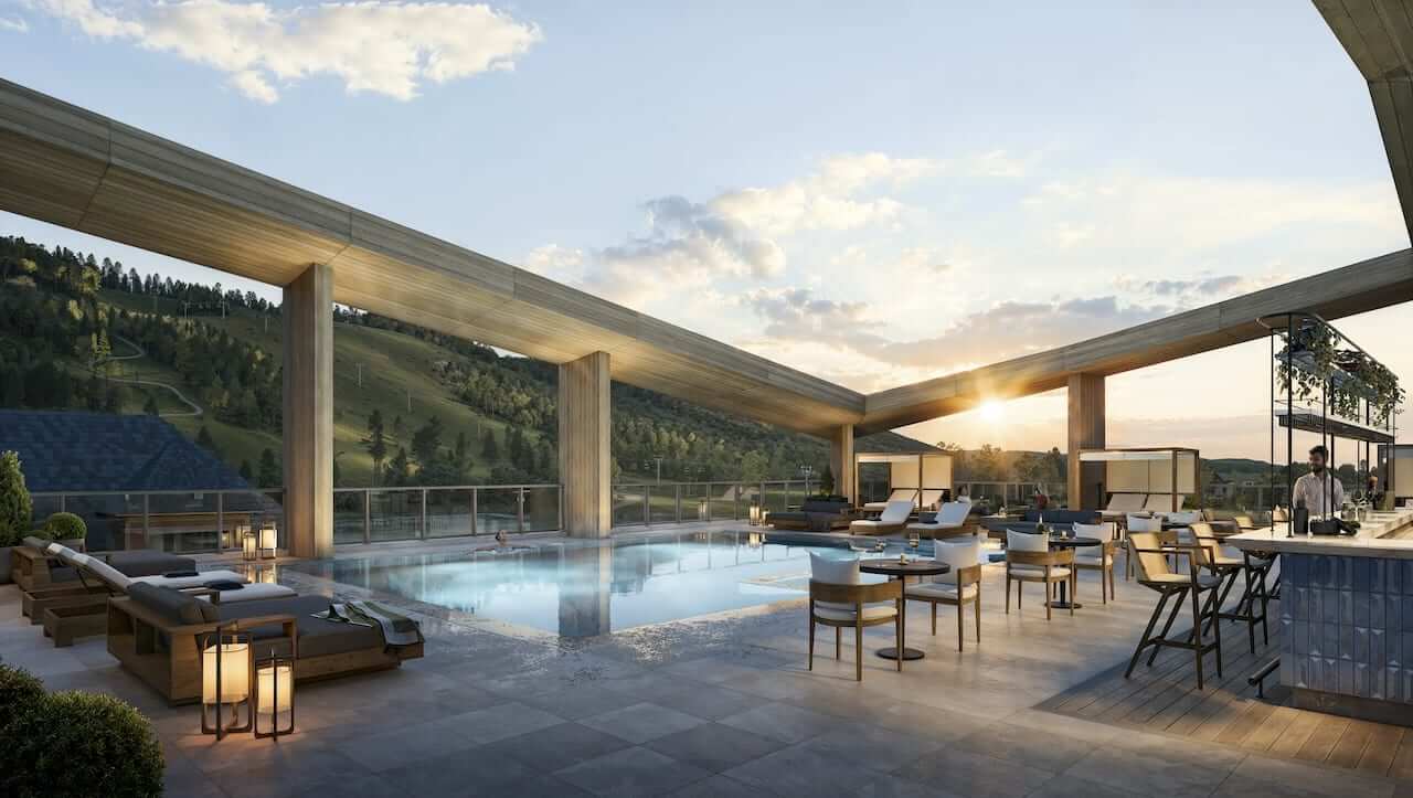 Rendering of Freed Blue Mountain exterior pool