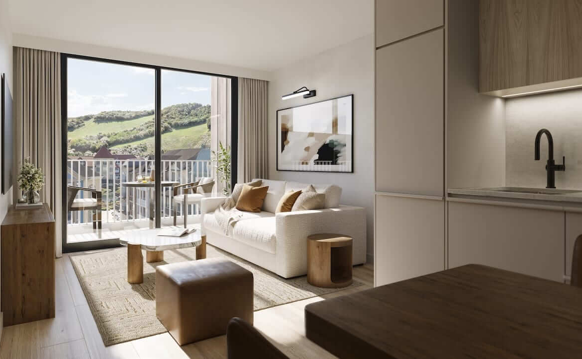 Rendering of Freed Blue Mountain small suite interior