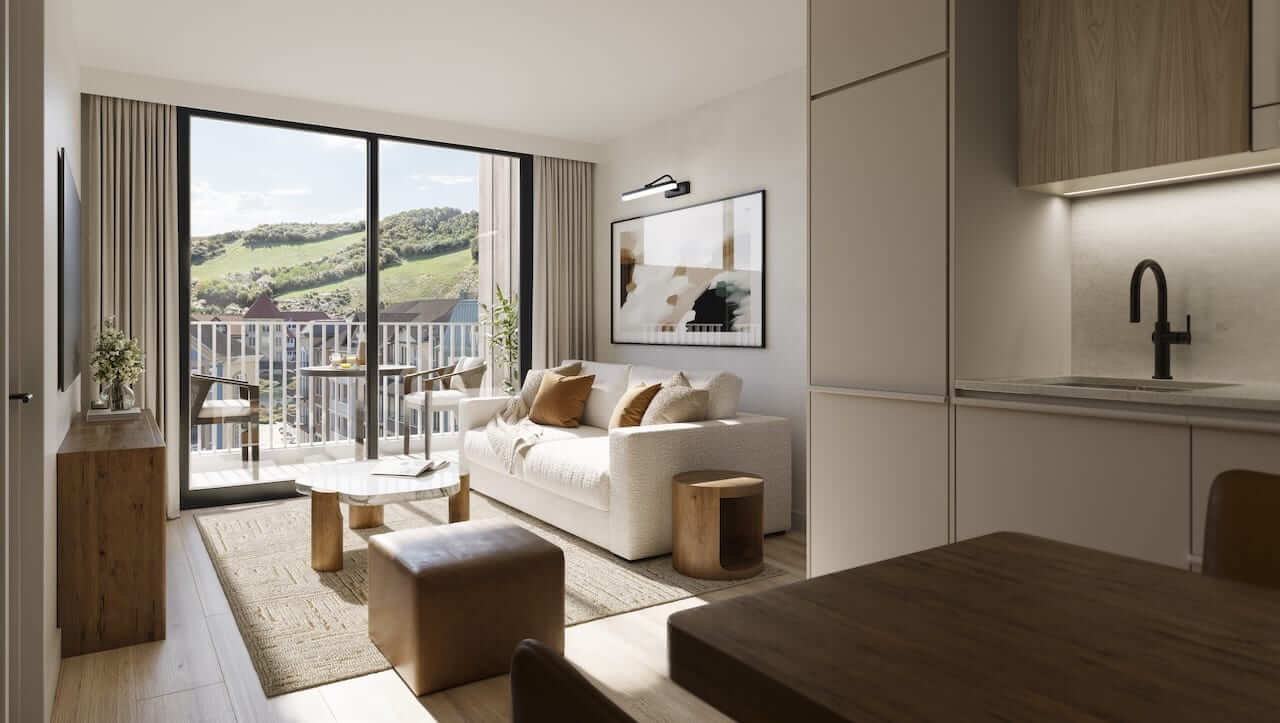 Rendering of Freed Blue Mountain small suite interior