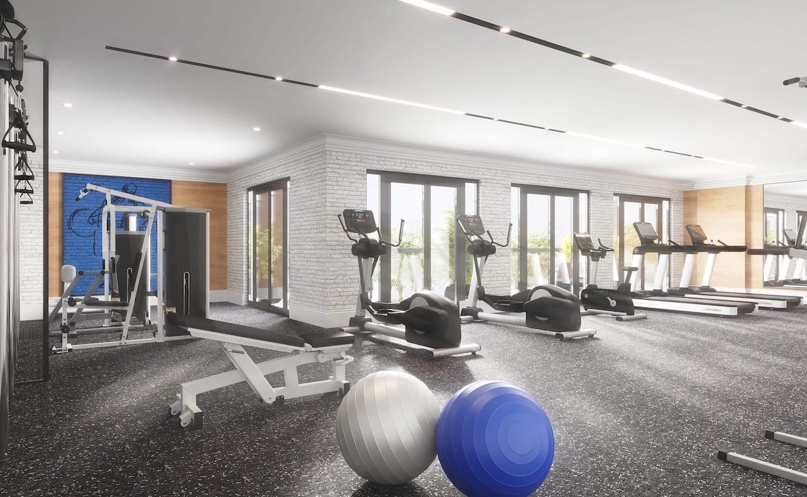 Rendering of McGibbon on Main Condos fitness centre interior