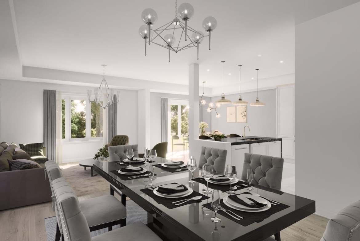 Rendering of Cork & Vine interior dining room