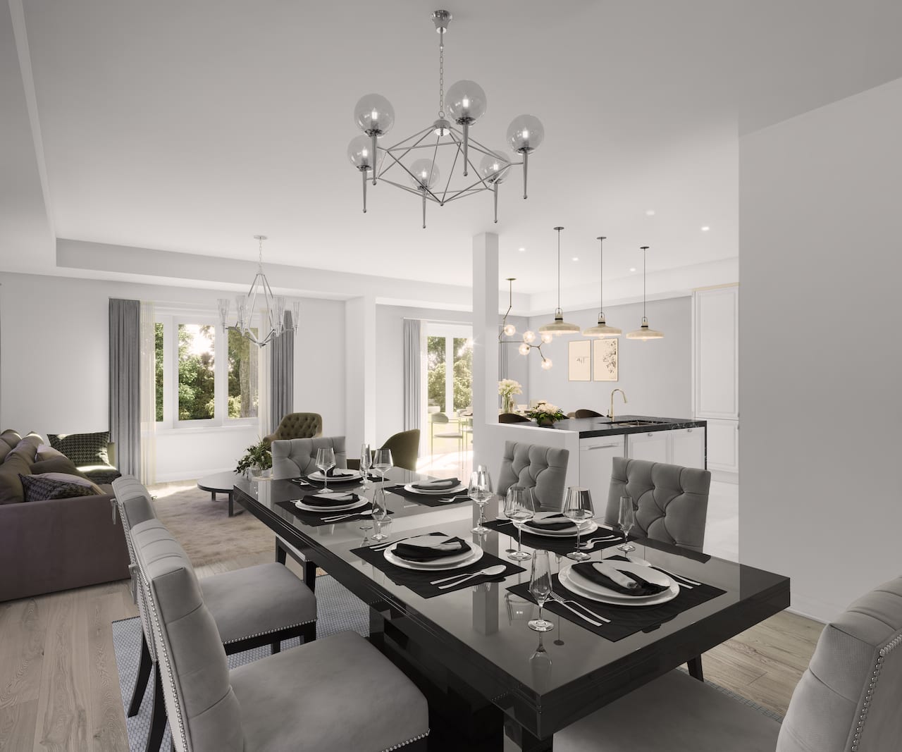 Rendering of Cork & Vine interior dining room