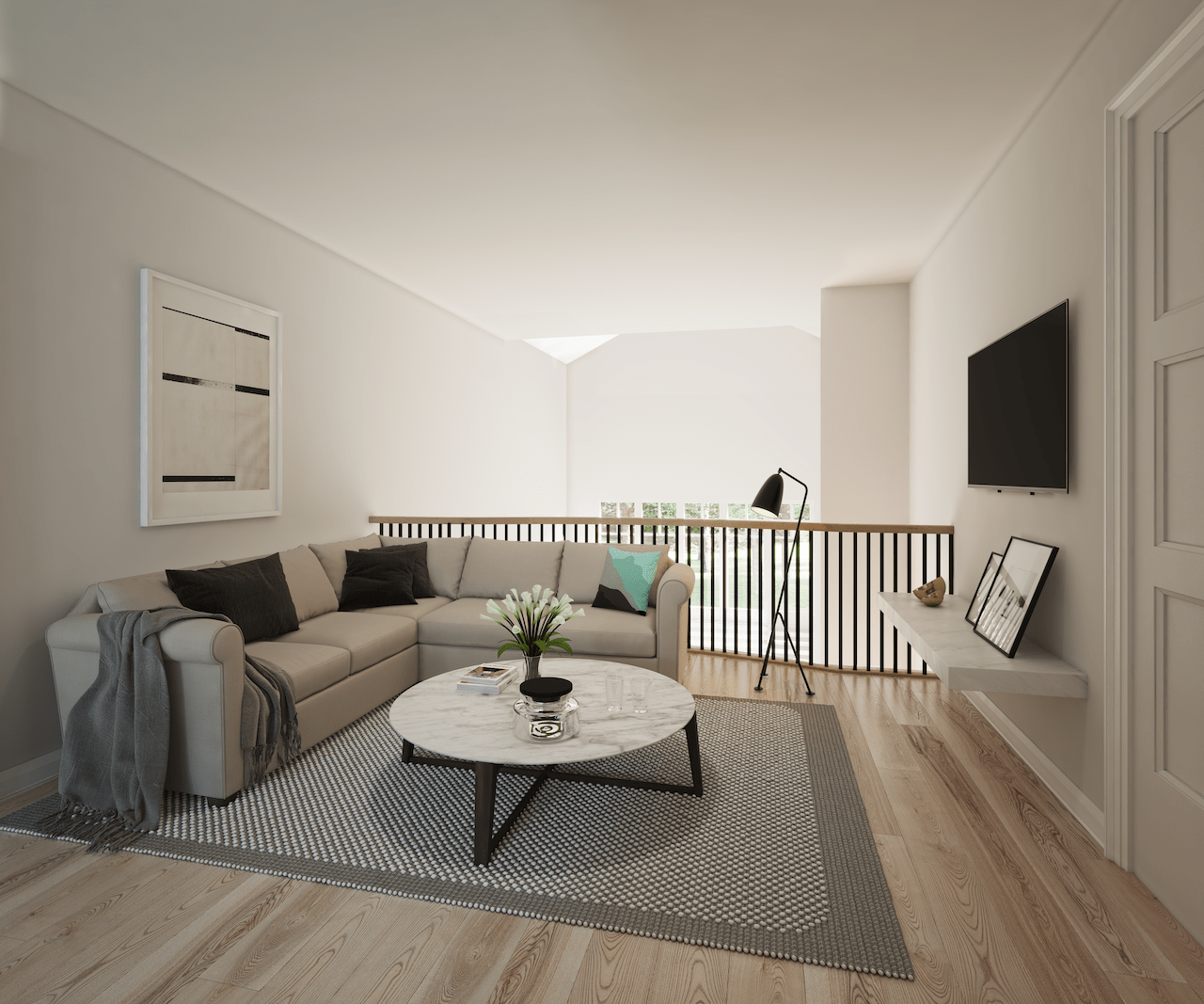 Rendering of Cork & Vine interior family room