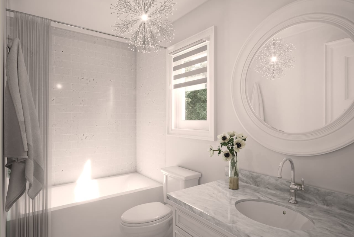 Rendering of Cork & Vine interior main bathroom