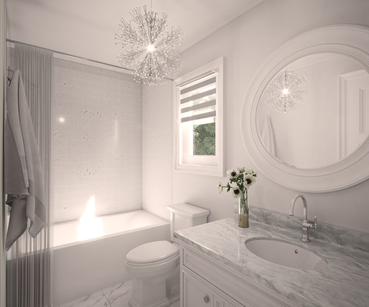 Rendering of Cork & Vine interior main bathroom