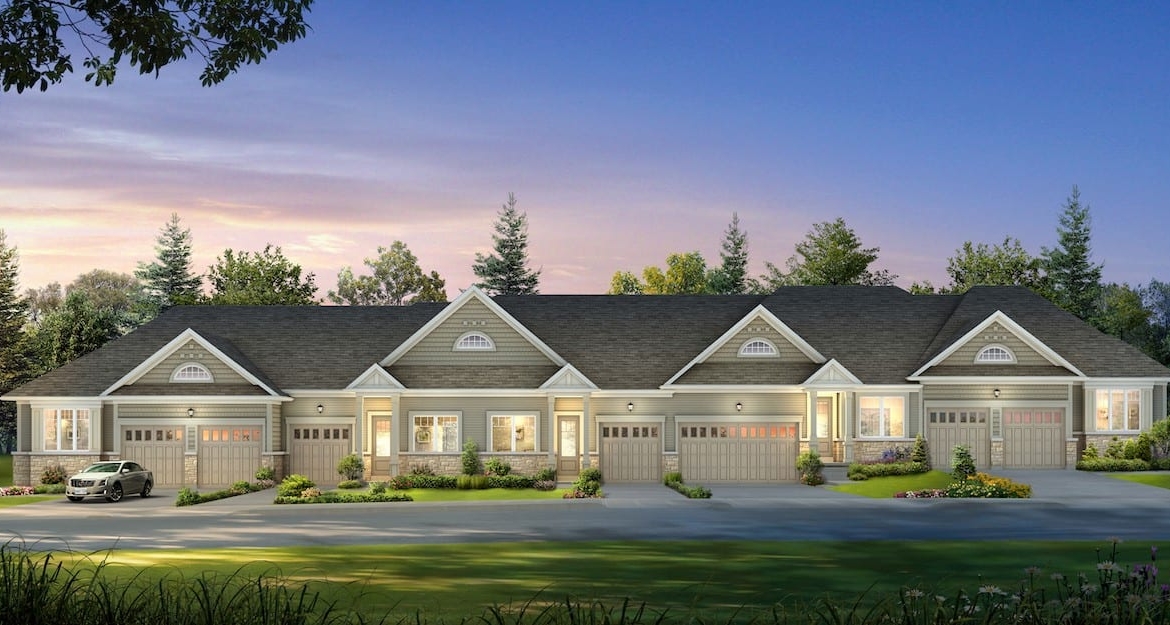 Rendering of Cork & Vine wide townhouse exterior