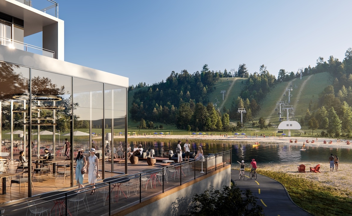 Rendering of Horseshoe Residences outdoor restaurant