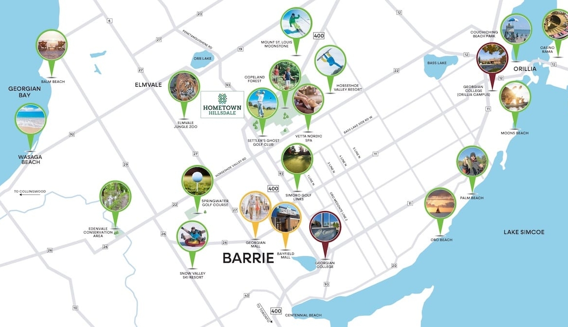 Amenity map of Hometown Hillsdale