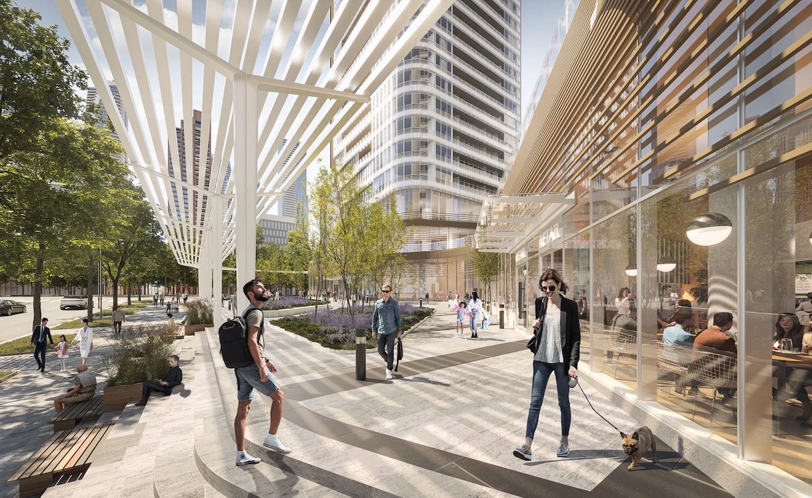 Rendering of Park Place Condos exterior podium