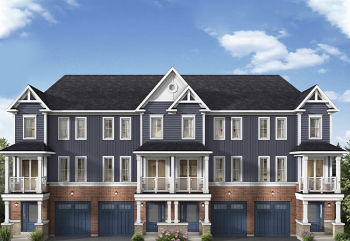 Exterior rendering of Cork & Vine townhomes