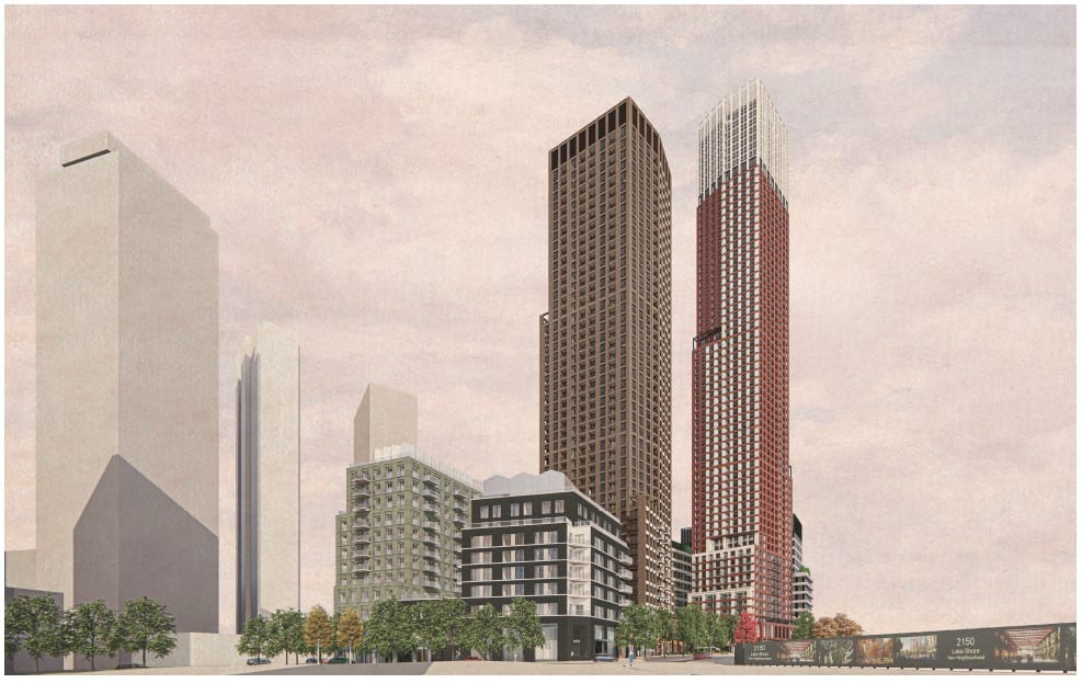 Rendering of Station Square + Park Lawn Gardens exterior full view