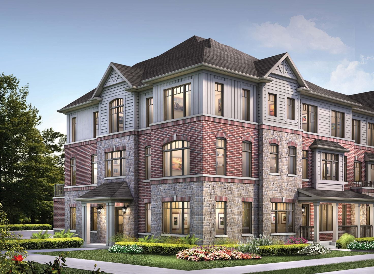 Rendering of Whitevale Towns exterior corner