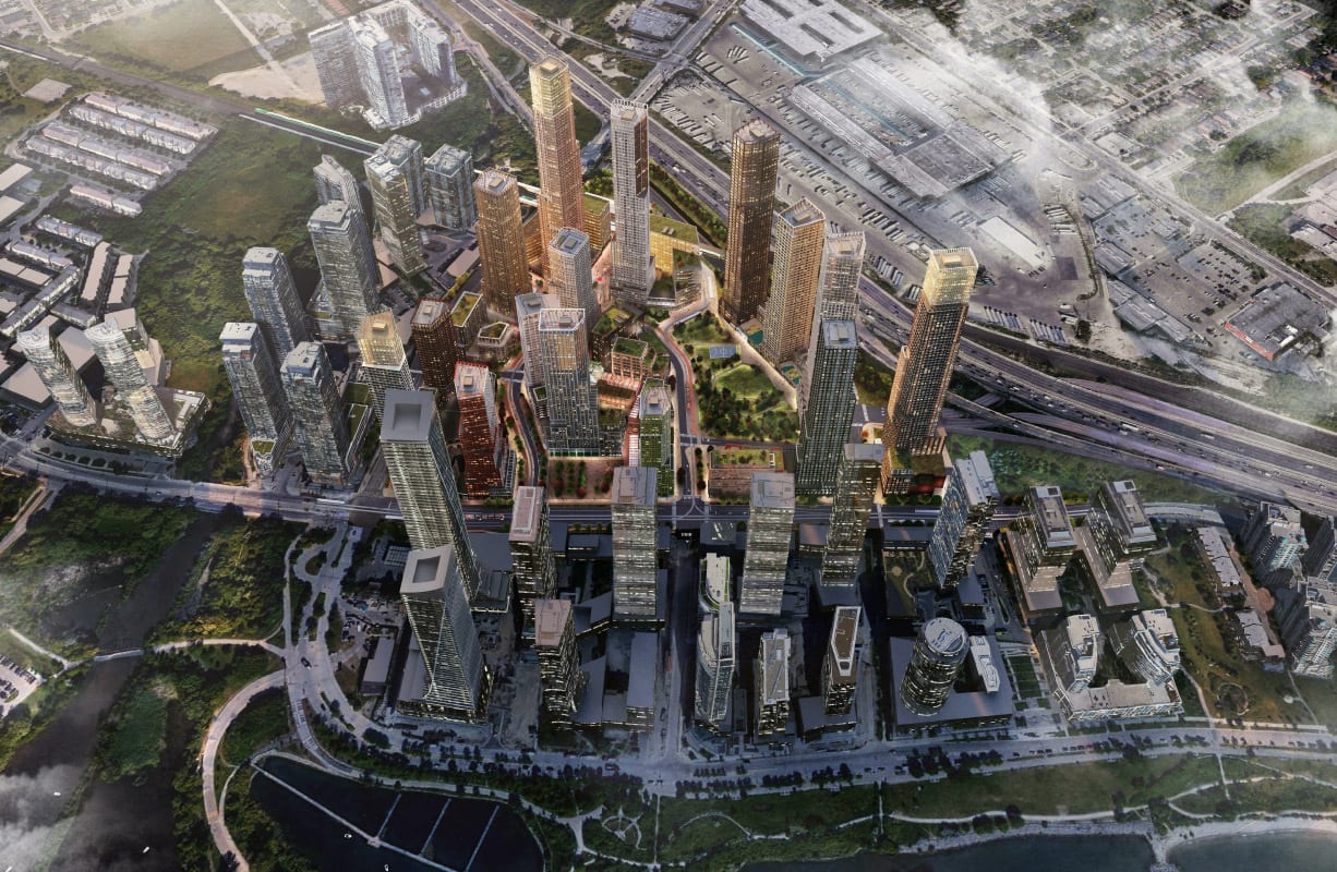Rendering of 2150 Lake Shore Condos aerial