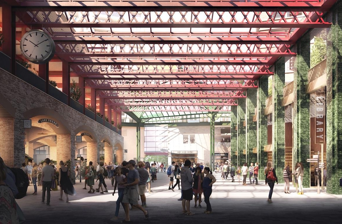 Rendering of 2150 Lake Shore Condos covered walkway