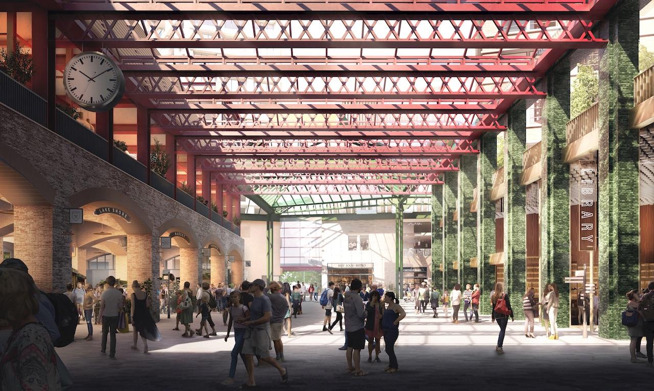 Rendering of 2150 Lake Shore Condos covered walkway
