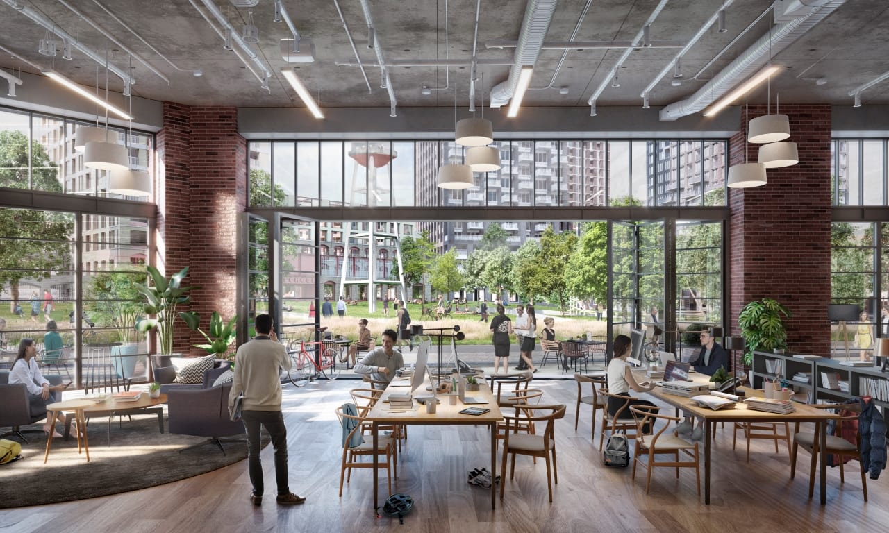 Rendering of 2150 Lake Shore Condos indoor-outdoor dining