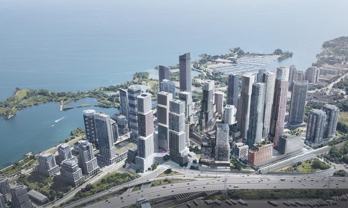 Rendering of 2150 Lake Shore Condos aerial daytime