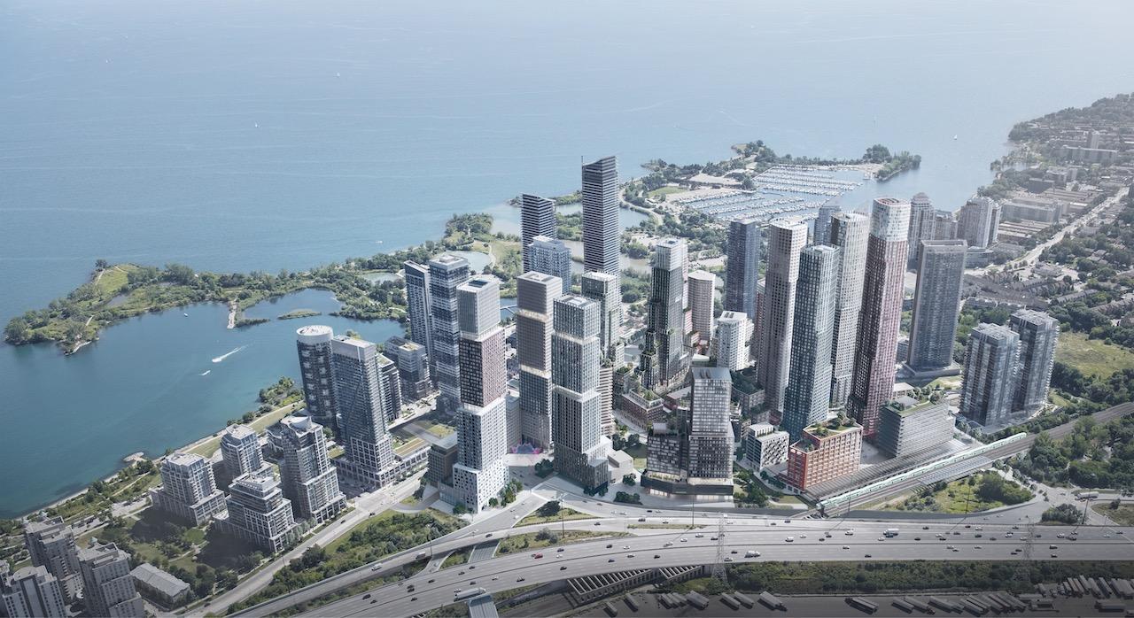 Rendering of 2150 Lake Shore Condos aerial daytime