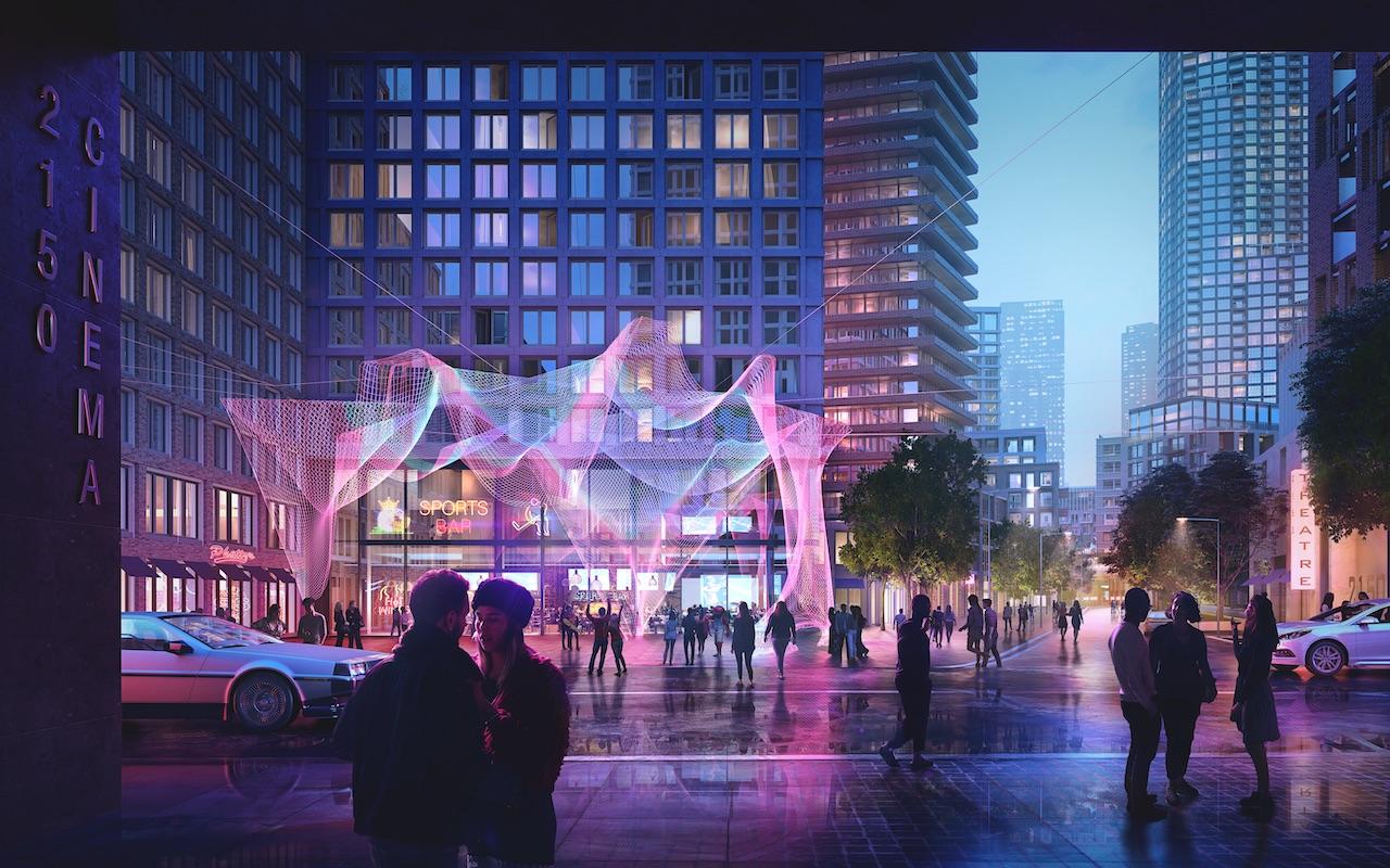 Rendering of 2150 Lake Shore Condos night time lighting