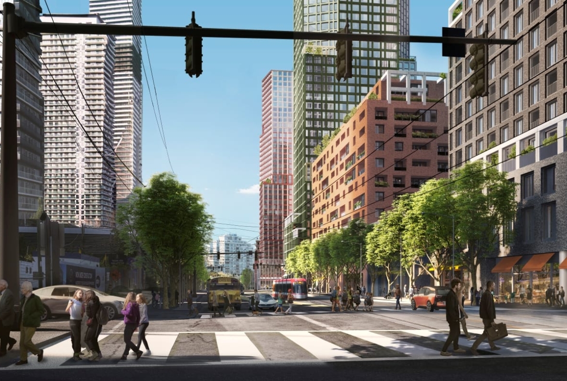 Rendering of 2150 Lake Shore Condos street crossing