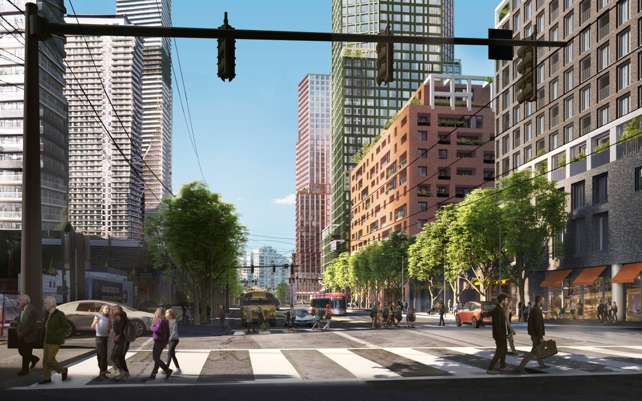 Rendering of 2150 Lake Shore Condos street crossing