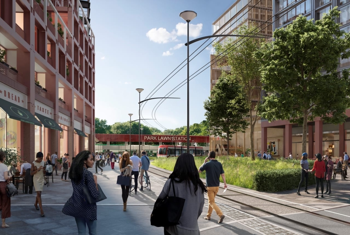 Rendering of 2150 Lake Shore Condos walkways