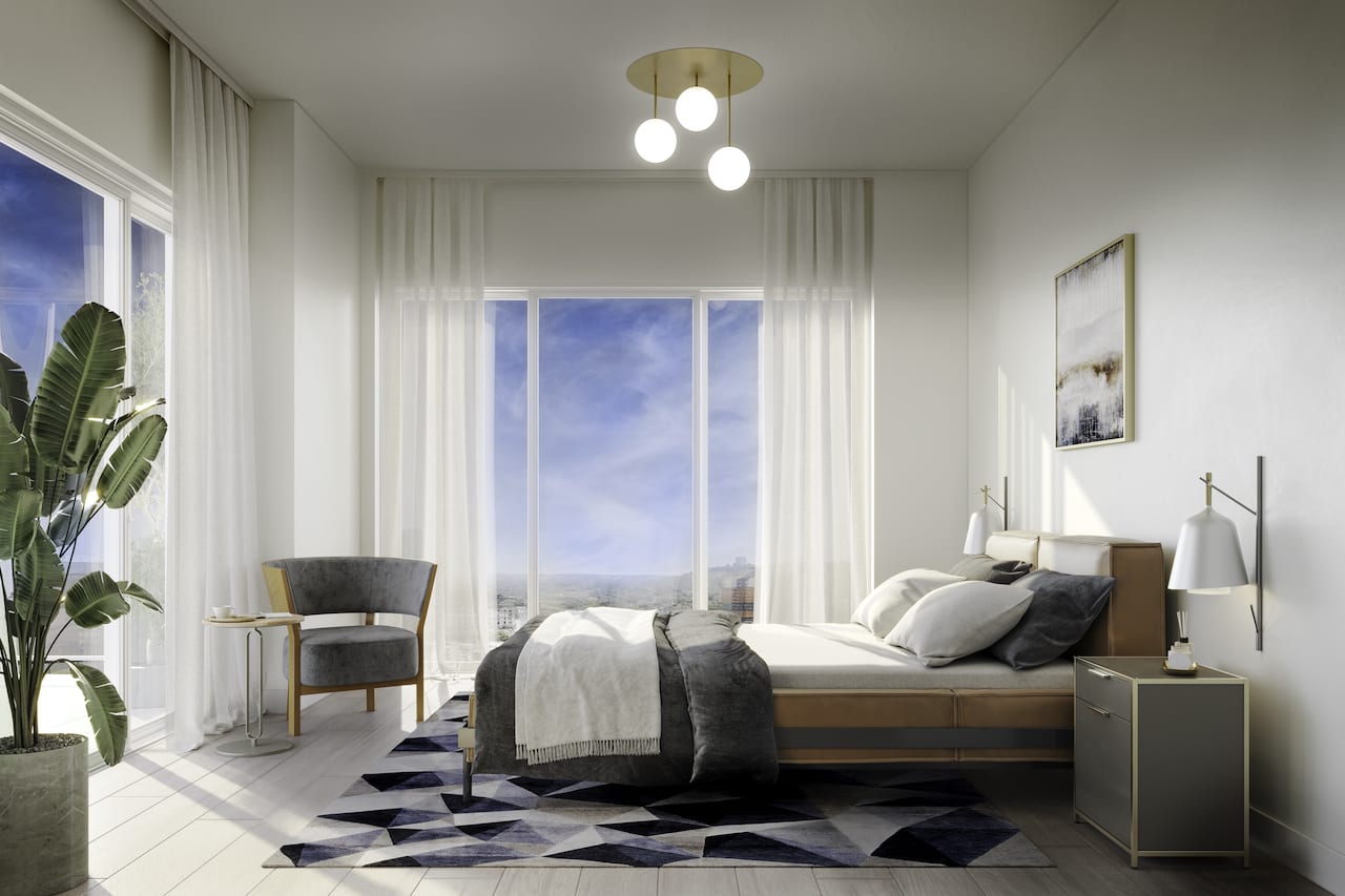 Rendering of 75 James condos suite interior bedroom