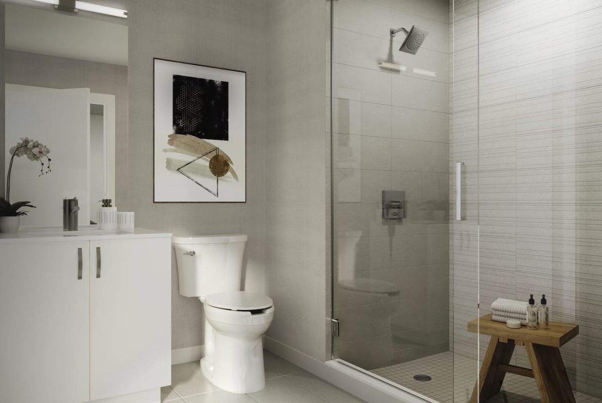 Rendering of 75 James condos suite interior ensuite bathroom
