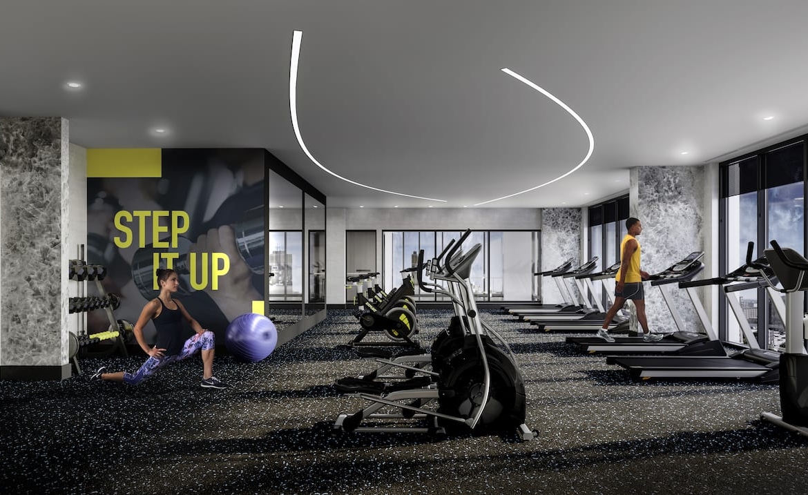 Rendering of 75 James condos interior fitness centre