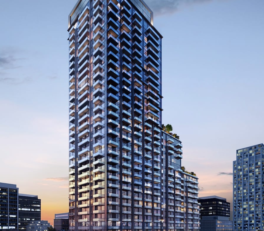 Rendering of 75 James condos exterior full view