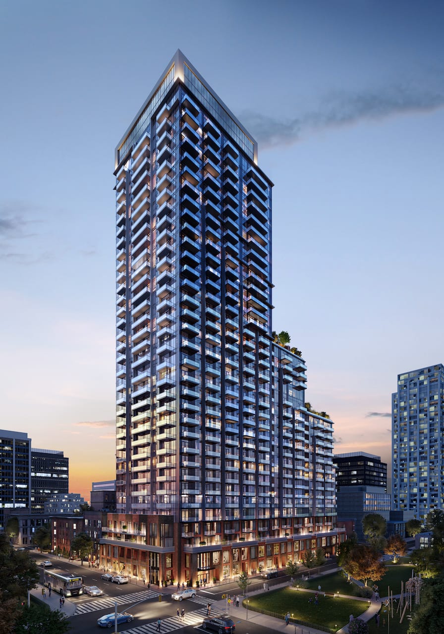 Rendering of 75 James condos exterior full view